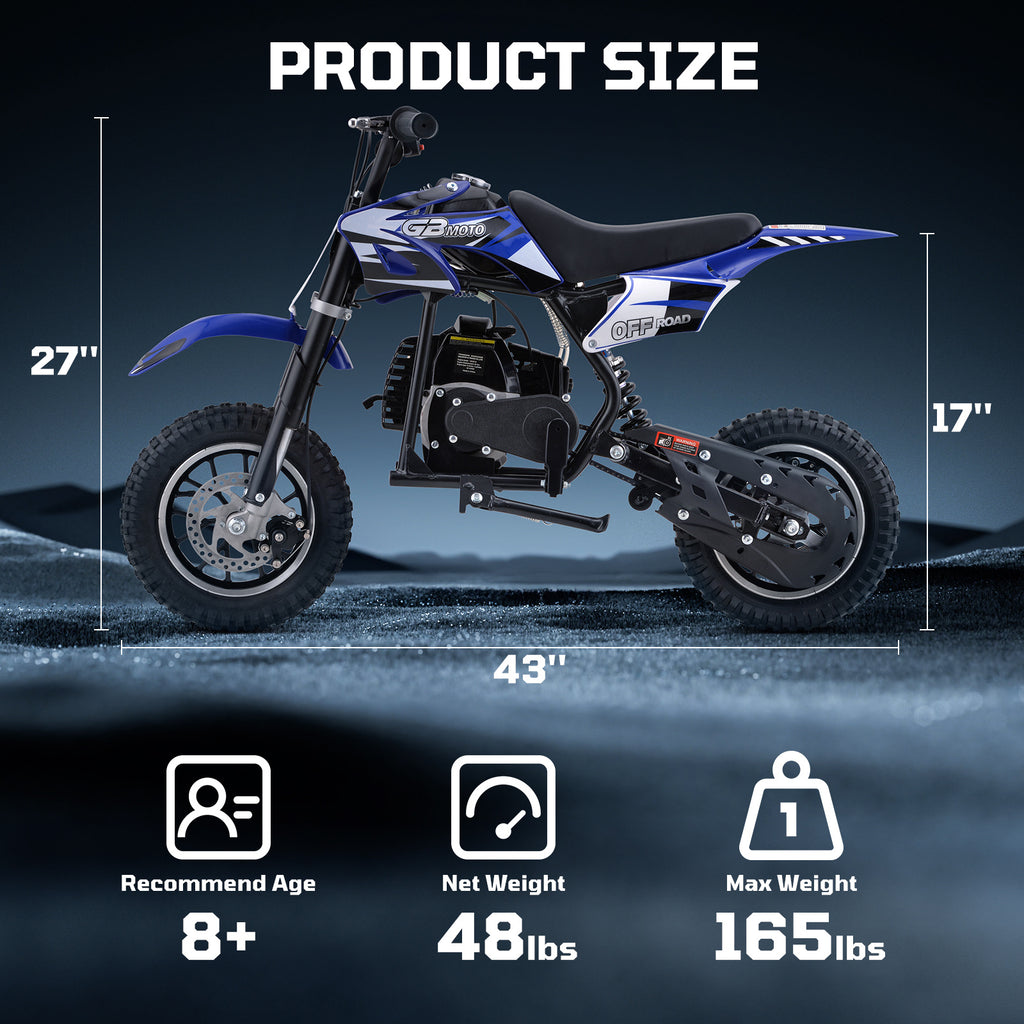 40cc Gas Powered Minibike, 4-Stroke, 20 Mph, 160 lbs Maximum Load, Ideal for Off-Road and Trail Riding, DB001 sports & outdoor play motorcycle