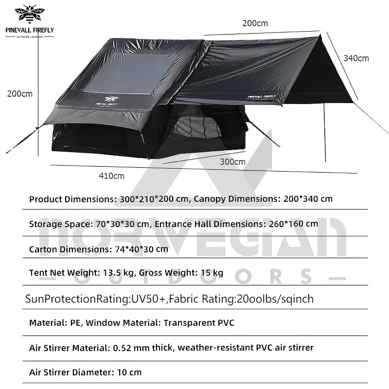 6-10 Person Inflatable Camping Tent - Easy-To-Set-Up Family Outdoor Tent with Sunshade, Windproof, Heat Insulation, And Mosquito Protection. High-Quality Design, Suitable for All Seasons, Includes Storage Bag, Air Conditioning Vent, And Chimney