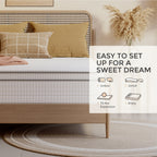 SweetNight 6/8/10/12/14 inch Memory Foam Hybrid Mattress With Pocket Springs, Twin Xl, Full, Queen, King, Sizes In A Box, Medium Firm, Mattresses For Support Comfort, Fiberglass-Free