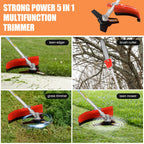 5-in-1 52cc Lawn Mower, Multifunctional Gasoline Lawn Mower, Small Household Irrigation Lawn Mower, Foldable Handheld Lawn Mower/wheel Edge Machine/mini Lawn Mower, Suitable for Lawns
