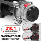 X-BULL New 12V DC 3000/5000/6000/13500Lb Electric Winch for Towing ATV/UTV, Boat, Off Road, Corded Control Recovery, Portable Synthetic Rope Electric Winch with Hawse Fairlead
