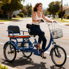 Adult Tricycle 20-Inch Cruiser Bike, Low-Step Design with Adjustable Seat and Front/Rear Baskets