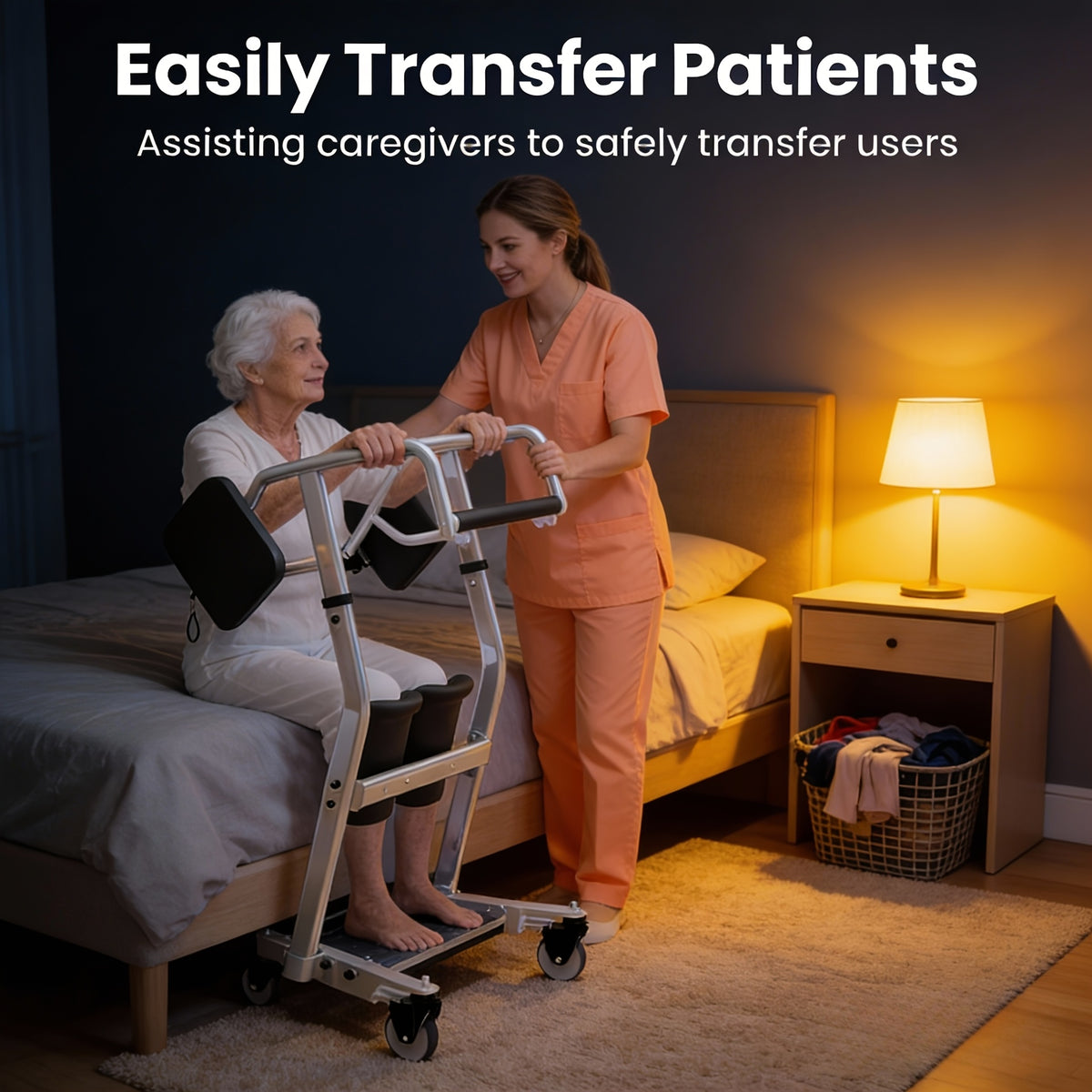 Sit to Stand Lift, Stand Assist Lift for Elderly, Patient Transport Unit, Stand Lift Assistance for Muscle Building & Fall Prevention, Standing Transfer Device for Home Care Use