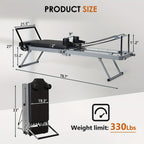 SogesPower Pilates Reformer Machine for Home Gym Workout, Foldable Pilates Equipment with High Strength Alloy Springs for Beginners, Up to 330lbs Weight Capacity