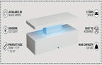 Modern LED Coffee Table for Living Rooms and Patios in Black or White with 16-Color Lighting