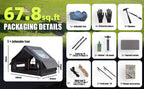 Inflatable Camping Tent, with Electric Air Pump, 4 Season Windproof, Clear Skylight & 420D Oxford, Air Tent with Mesh Windows/Doors