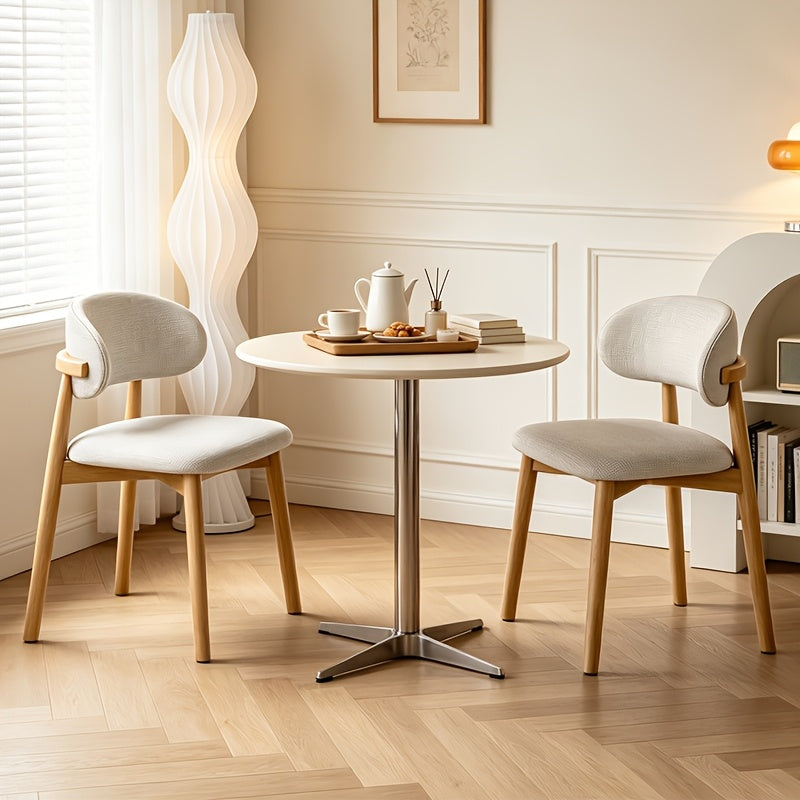 Medieval Modern Style Dining Chair Set (2pcs/4pcs Set) with Curved Backrest, Ergonomic Cushioned Chair Surface, Natural Wooden Legs with Adjustable Anti Slip Foot Pads, Sturdy Frame, Suitable for Kitchens, Restaurants, Cafes, And Dining Rooms