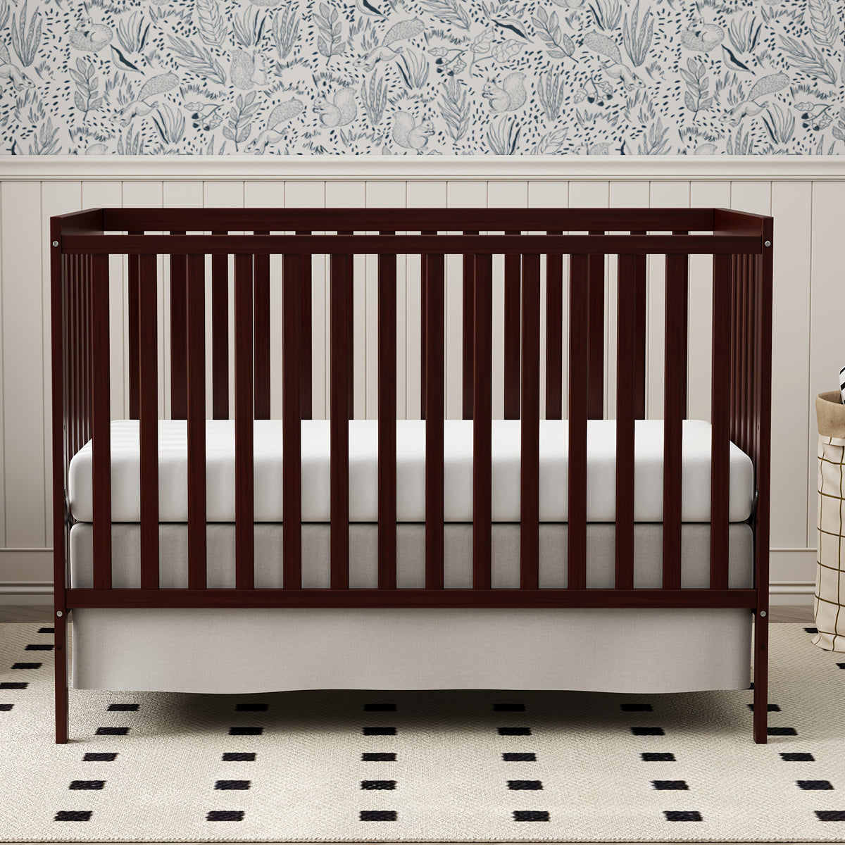 Goldzone Crib 5in 1 Convertible, Wooden Newborn Essentials Convertible to Toddler Bed, Sofa Bed and Full Size Bed, Baby Cribs with 4 Adjustable Bases for Nursery Decor, Baby Stuff Clearance, Item Weight: 37lbs, Maximum Weight Recommendation: 50lbs