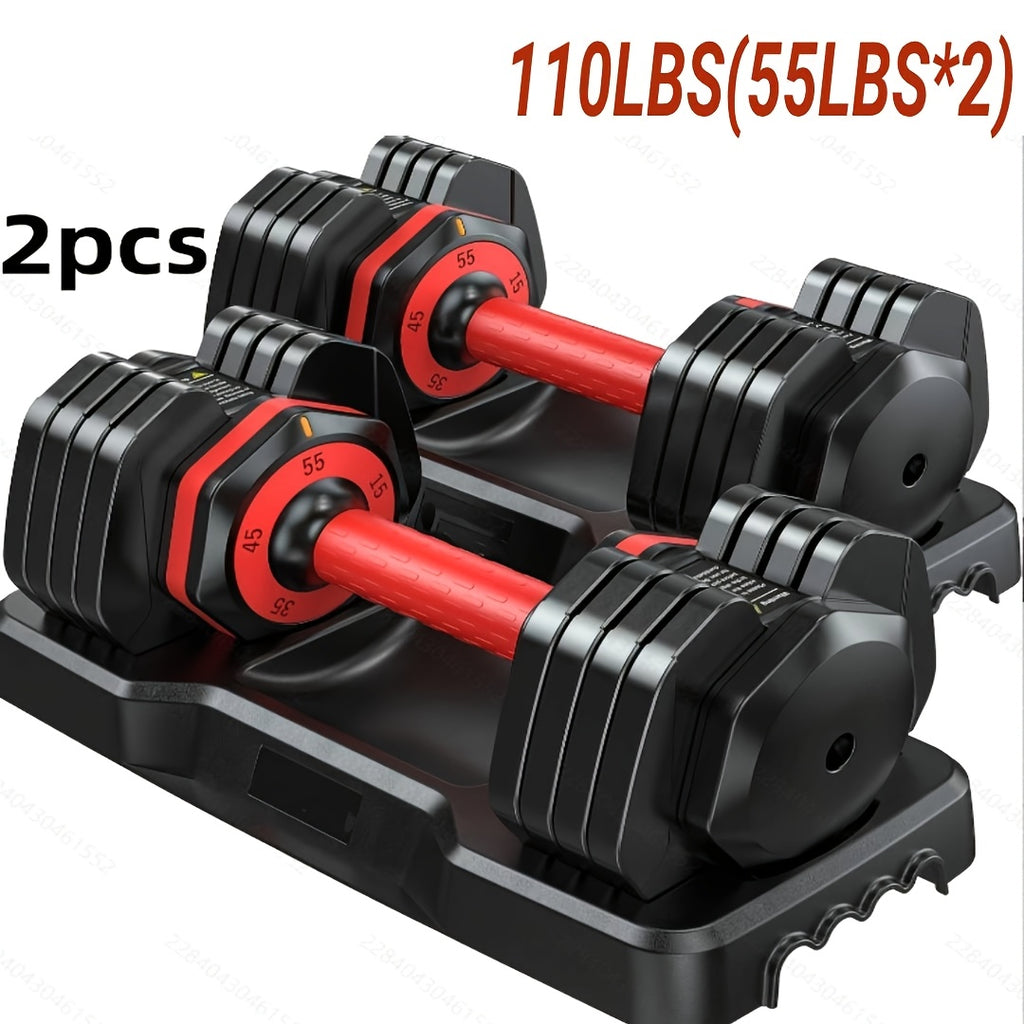 55/ 25LBS Adjustable Dumbbell Set (Pair/Set Of 2) With Anti-Slip Texture Handle, 5 In 1 Free Adjustable Weights Dumbbells Barbell Set, Home Fitness Weight Set, Dumbbell, Barbell, Kettlebell, Push-up, Home Gym Fitness Workout Equipment For Men Women