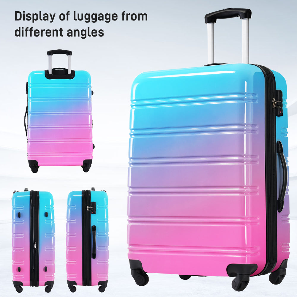 Merax Luggage Sets 3pcs, Hardside Expandable Suitcase Set with Spinner Wheels, Lightweight Gradient Color Luggage 20+24+28in