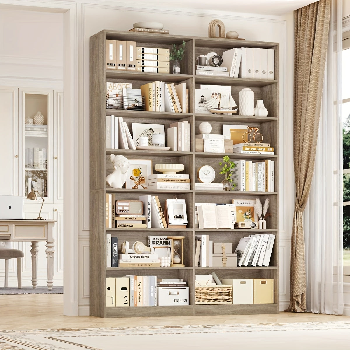 FULTRU 83.6" Tall 7-Tier Bookshelf & Bookcase - Heavy-Duty, Black Modern -Standing Bookcase with 14 Open Shelves, Easy Assembly, Book Shelves, Shelves For Wall, Book Shelf Organizer, Book Organizers And Storage, Shelf For Bedroom, Book Shelf For Bedroom,