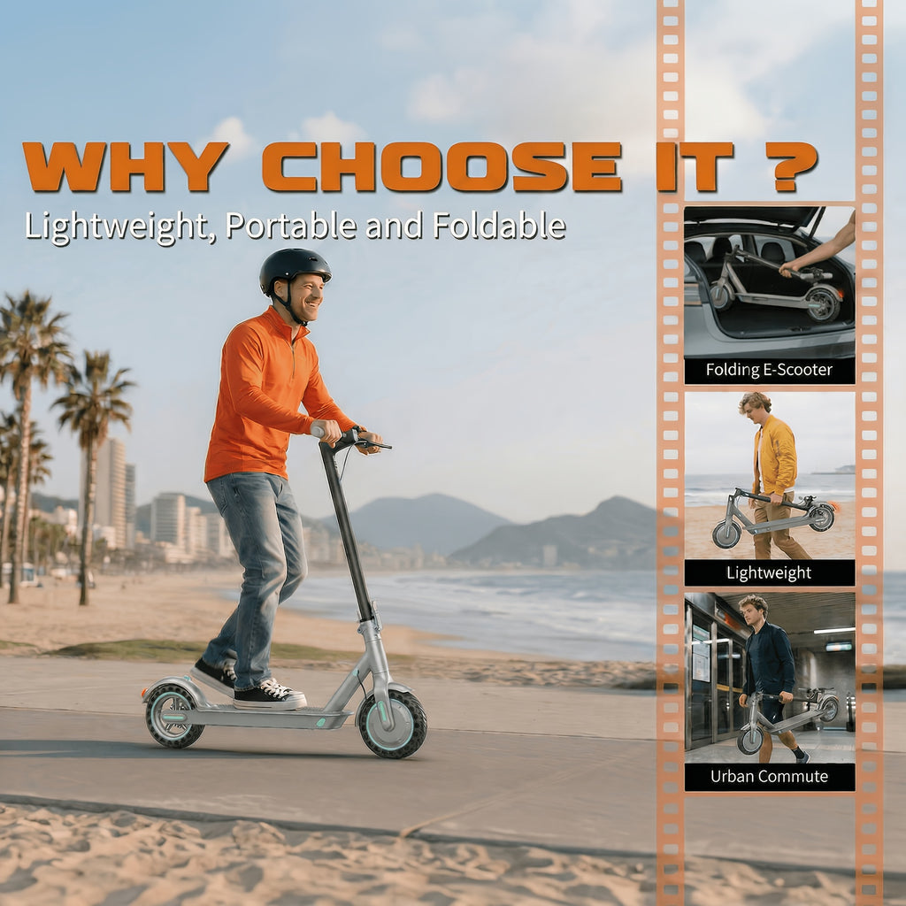 350W Foldable Commuter Electric Scooter,Top Speed of 19MP/H and 20 KM Range, 8.5-inch Solid Tire, Smart LED Display, Dual Brake System, Lightweight Quick-Folding Electric Scooter, Suitable for Commuting and Daily Travel Use, Ideal Gift for Birthdays