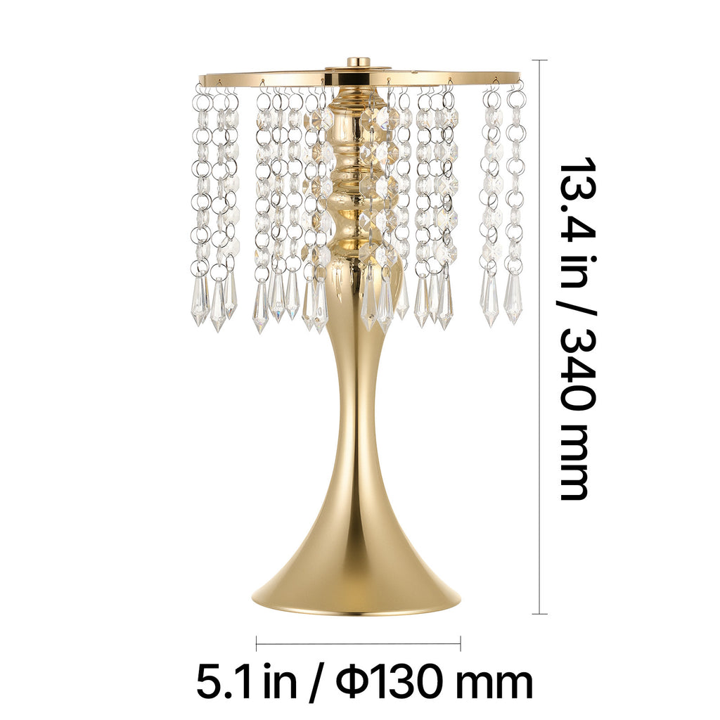 VEVOR 20 PCS Wedding Flower Vase, 13.4 in Tall Flower Table Centerpieces, Crystal Banquet Vases Easy Installation, Electroplated Finish, Versatile Arrangement Stand for Party Events Home Decor, Gold