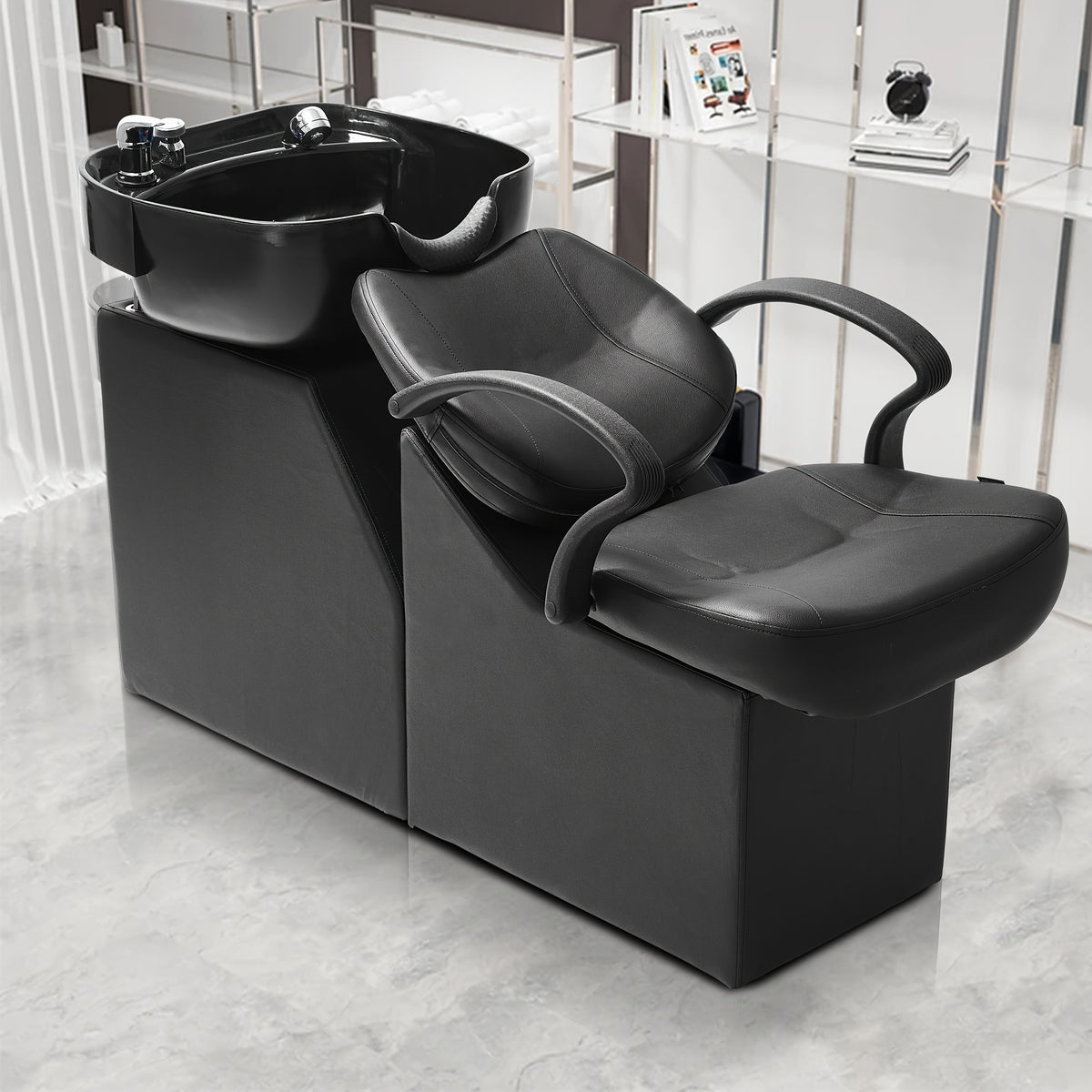 Backwash Barber Chair ABS Plastic Shampoo Bowl Sink Unit Station Spa Salon Equipment