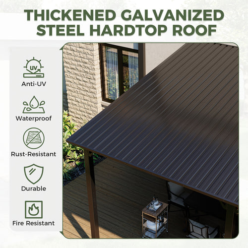 10x10/10x12/10x14ft Lean to Gazebo, Outdoor Pergolas And Gazebos, Awnings for Patio Covers, for Shade And Rain Outdoor Gazebo for Patios, Decks, Backyard