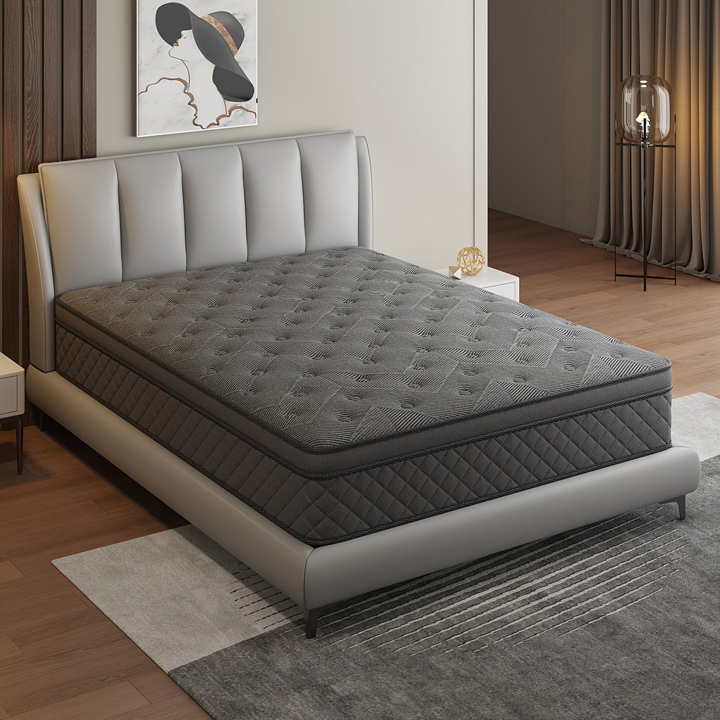 Queen Mattress 12/14 Inch Twin, Full, Queen, King Size, Mattress Memony Foam And Spring, Medium Firm Mattress for Cooling, Pressure Relief, Edge Support & Motion Isolation Boxed