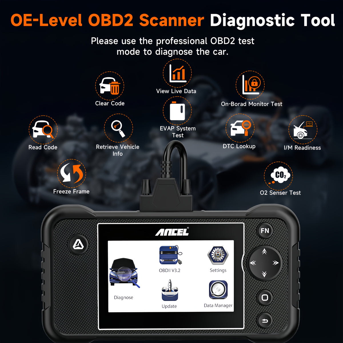 ANCEL FX3000 Elite+Gift: BM310 (BM310 Without Wireless Functionality) OBD2 Scanner Diagnostic Tool, Check Engine Transmission ABS SRS Car Scanner, Diagnostic Scan Tool with SRS Airbag Code Reader, Car Diagnostic Scanner for Cars