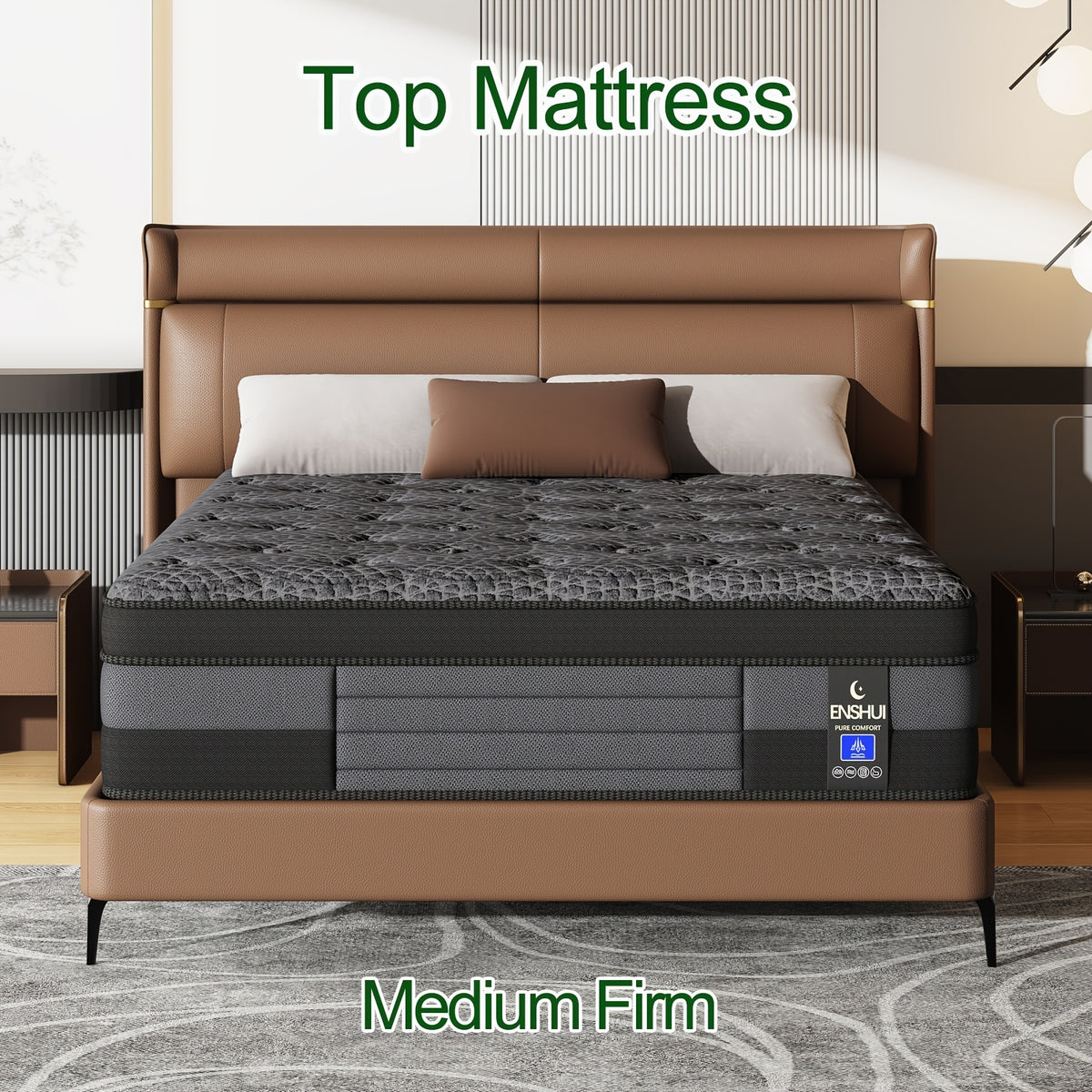 12/14 Inch Queen Size Mattress, King Size Mattress, Full Size Mattress, Twin Mattress in a Box with Memory Foam And Individual Pocket Springs, Motion Isolation, Pressure Relief, Medium Firm Feel, Cool And Comfortable Sleep, Edge