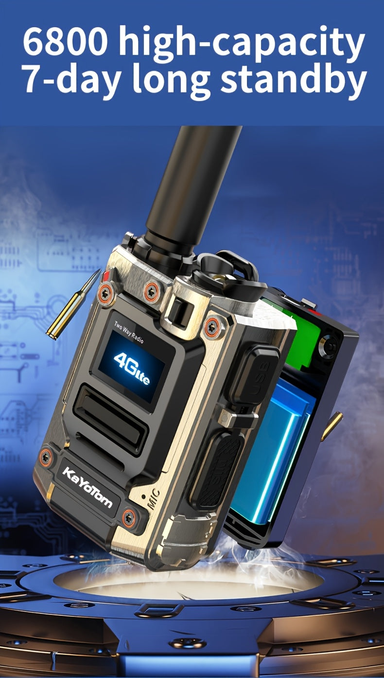 Kayotom Global Walkie-talkie with Unlimited Range 4G Two-way Radio Is Easy to Operate, Has No Monthly Fee, Long Battery Life, Is Sturdy And Durable, Dust-proof And Shock-proof, Suitable for Outdoor, Group And Remote Coordination, Has No Monthly Fee