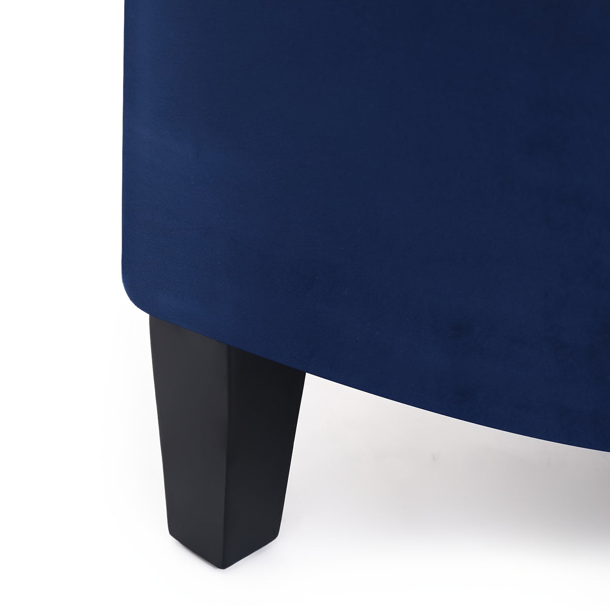 43.5" Velvet Storage Bench with Button Tufting Rivet Details Half Moon Ottoman for Living Room, Bedroom, Or Entryway Sturdy Hardwood Frame, Hidden Storage, Elegant Design, Living Room Seating Elegant Velvet Bench Velvet Upholstery, Bench for Bedroom