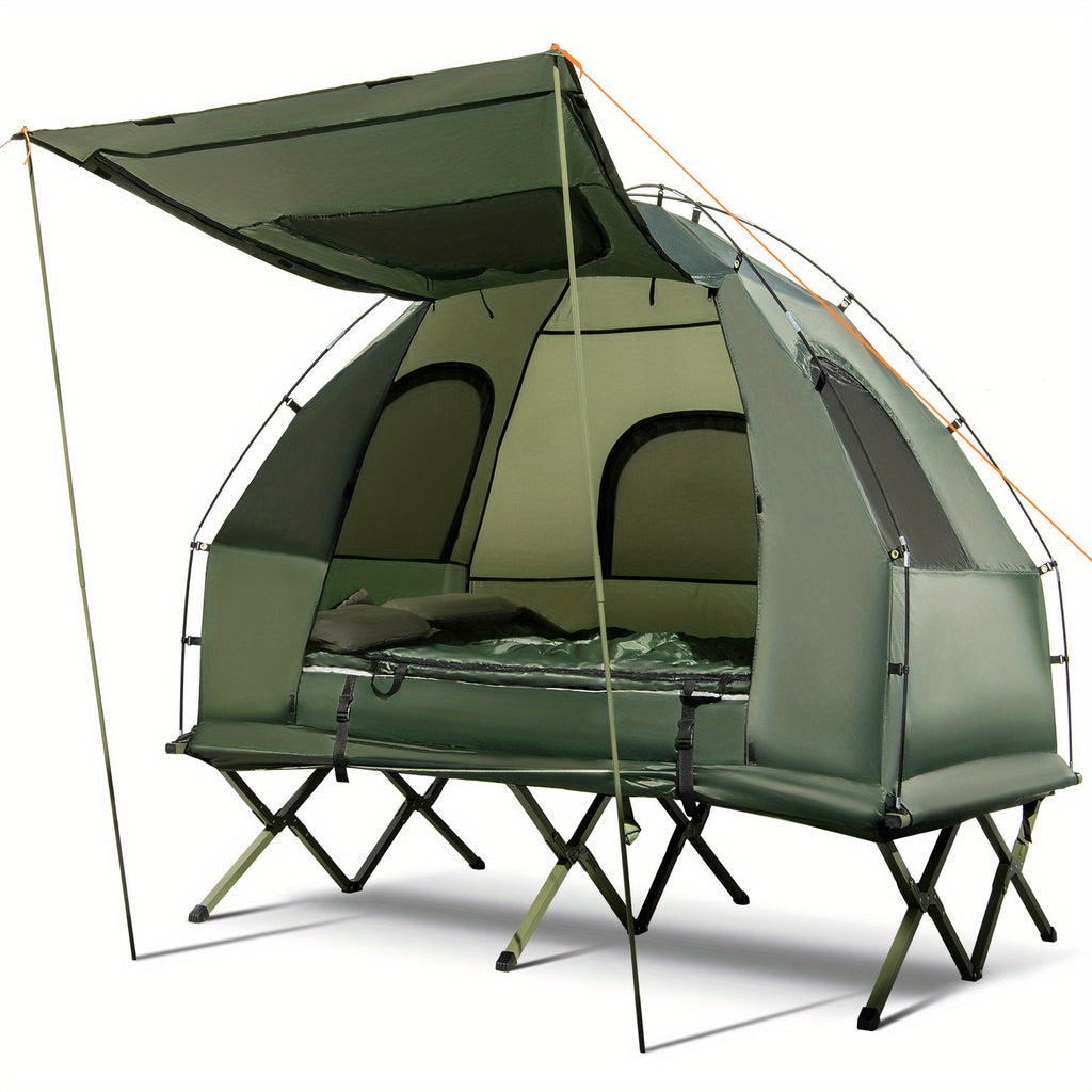 MULTIGOT 2-Person Compact Portable Pop-Up Tent/Camping Cot W/ Air Mattress & Sleeping Bag