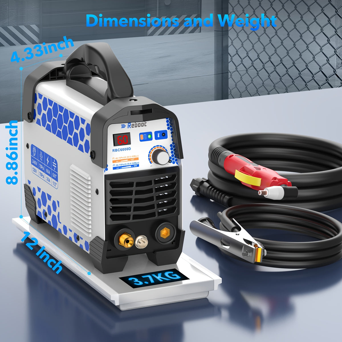 Reboot 60A Plasma Cutter Dual Voltage 120V/240V, 1/2" Clean Cut IGBT Inverter, Portable Metal Cutting Machine With Torch & Tips - RBC6000D 2026 Upgraded (Pre-Installed Air Regulator)