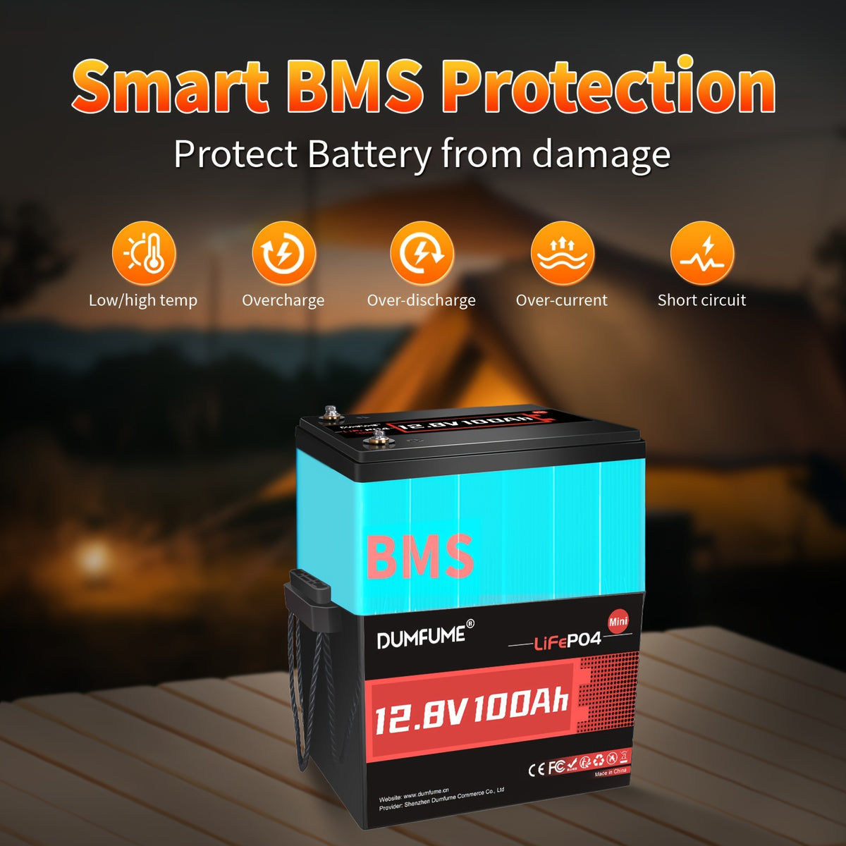 [Halloween] Halloween Special! 12V 100Ah Mini Lithium Iron Phosphate Battery With Built-In 100A BMS, 1280W Power Output, Up To 6000 Cycles, Power Bank, Ideal For RVs, Marine Use, Traction Motors, And Solar Off-Grid Systems