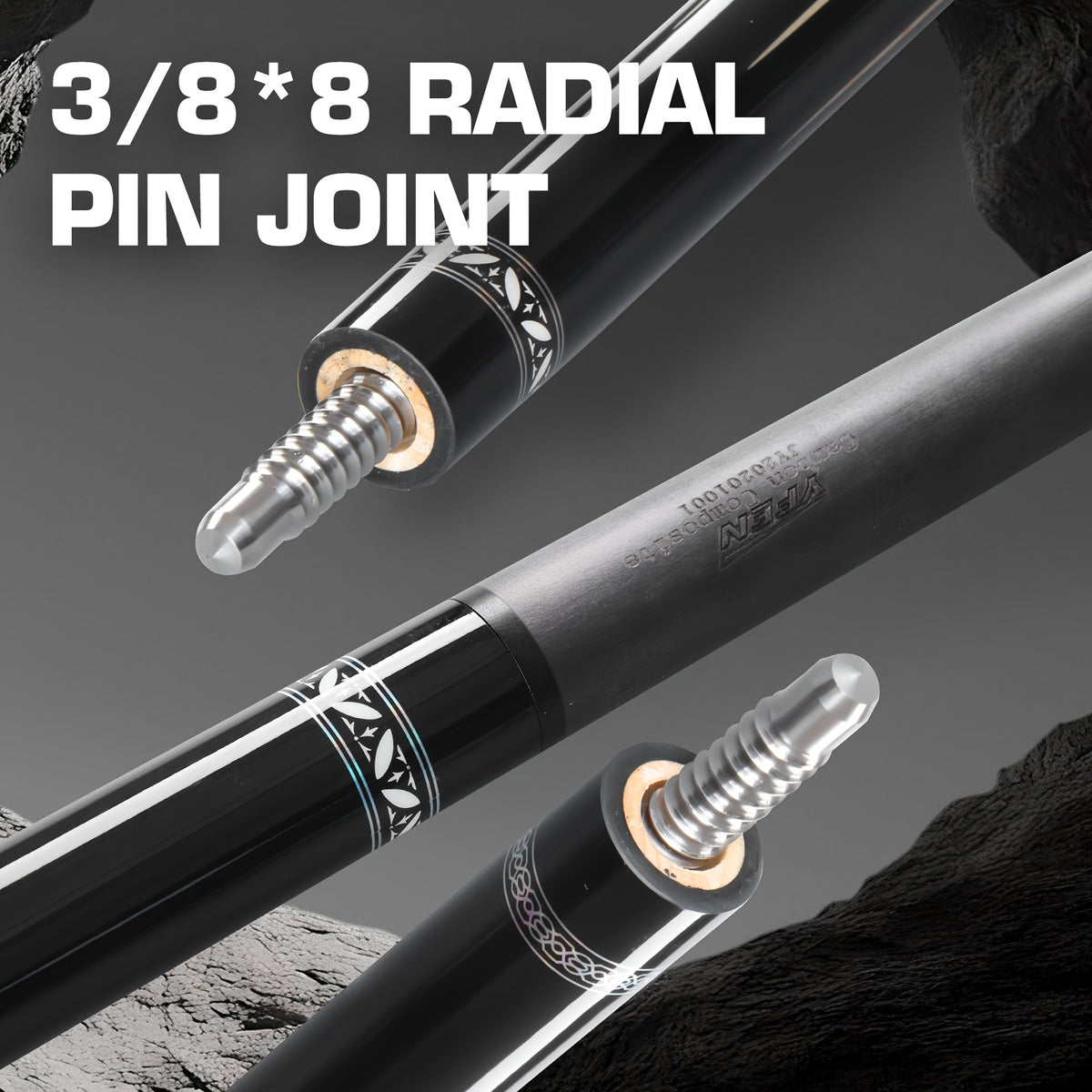 YFEN Carbon Fiber Pool Cue Stick - Professional Billiard Cue with Low Deflection 12.5mm Tip, Pro-Taper Shaft & Canadian Maple Butt, Cue for Competitive Play (//) - Extension Compatible Pool Cues for Pros &