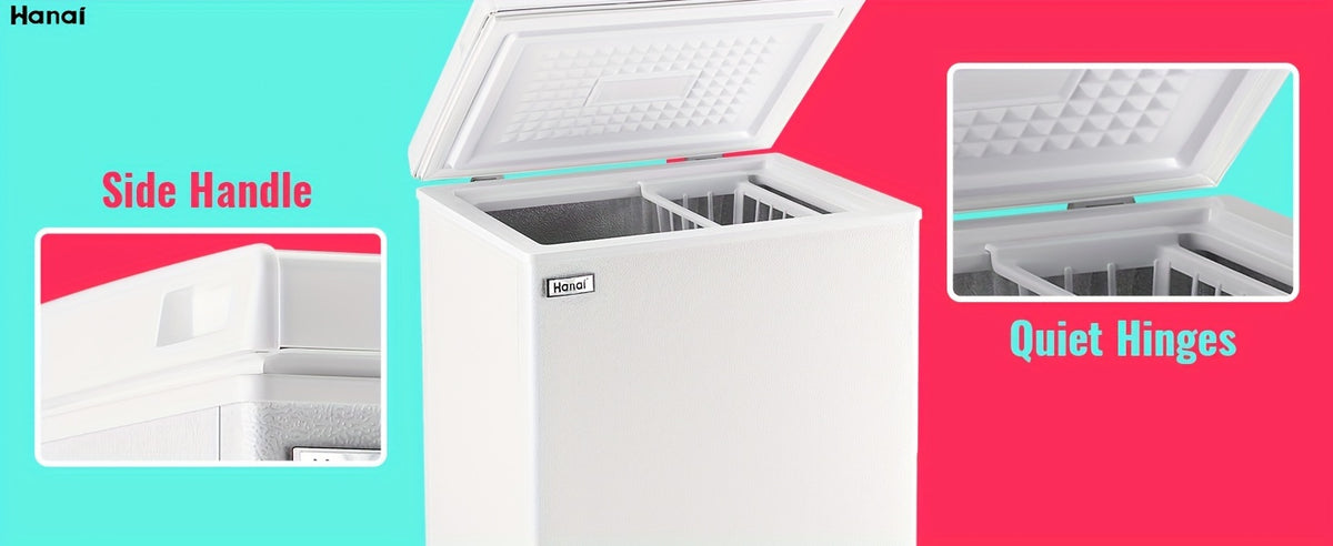 WANAI Chest Freezer Mini Small Deep Freezer Apartment Dorm Freezers with 7 Temp Control Fast Cooling Portable for Home Office Business Dorm