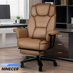 Executive Office Chair — 160° Recline and Footrest for Spacious 400LB Home Office Seating with Casters