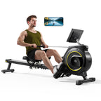 Row Machine with Comfortable Seat, Quiet Rowing Machines for Home, Magnetic Rower with 16-Level Resistance & 350LB Weight Capacity, Support Tablet Holder, Foldable Rowing Machine, Rowing Exercise Equipment, Rowing Machine Exercise, Cardio Workout, Indoor