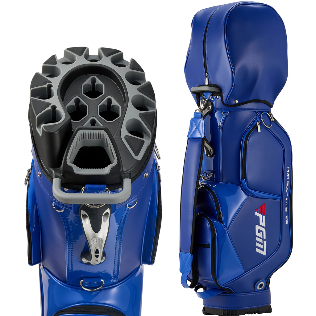 PGM Golf Cart Bag With 14 Way Organizer Divider Top, Premium Cart Bag With Handles And Rain Cover For Men/Blue