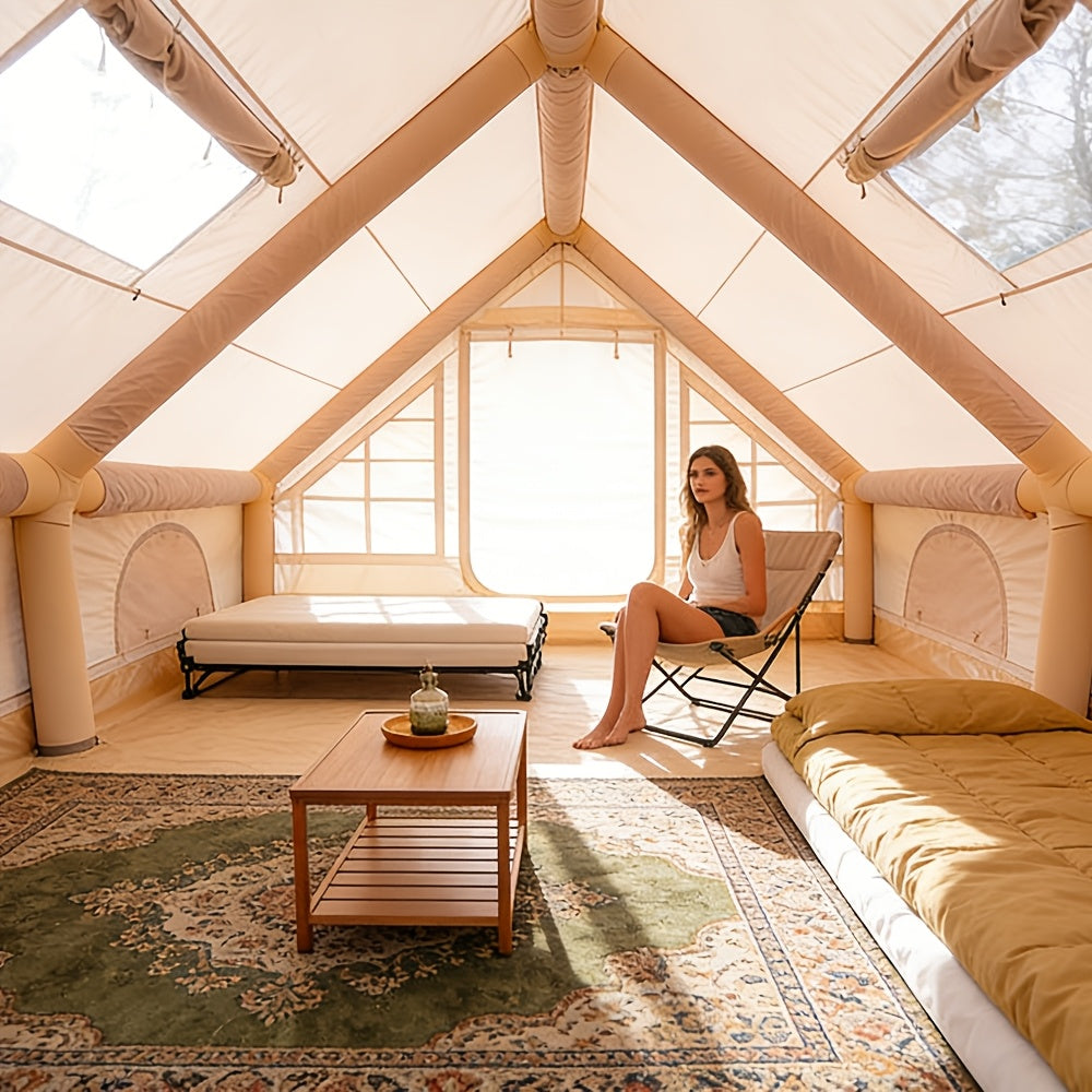 Spacious Luxury Quick-Setup Inflatable Lightweight Glamping Tent, High-Quality High Quality; All-Weather and All-Season Use, Specifically Designed for Sophisticated Camping Enthusiasts, Suitable for Family and Friends' Camping Trips