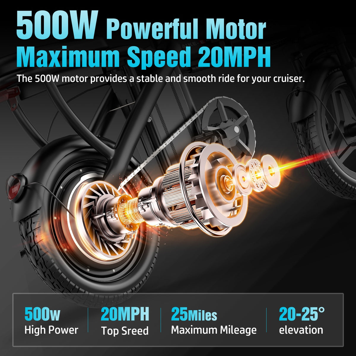 Folding Electric Bicycle, Peak Power 500 Watts, 20 Miles/Hour Brushless Motor, 14-Inch Tires, 48-Volt 10 Ampere-Hour Detachable Battery, Adult Electric Bicycle, Electric Bicycle, Suitable for Urban Commuting, Is The Best Choice for a Gift