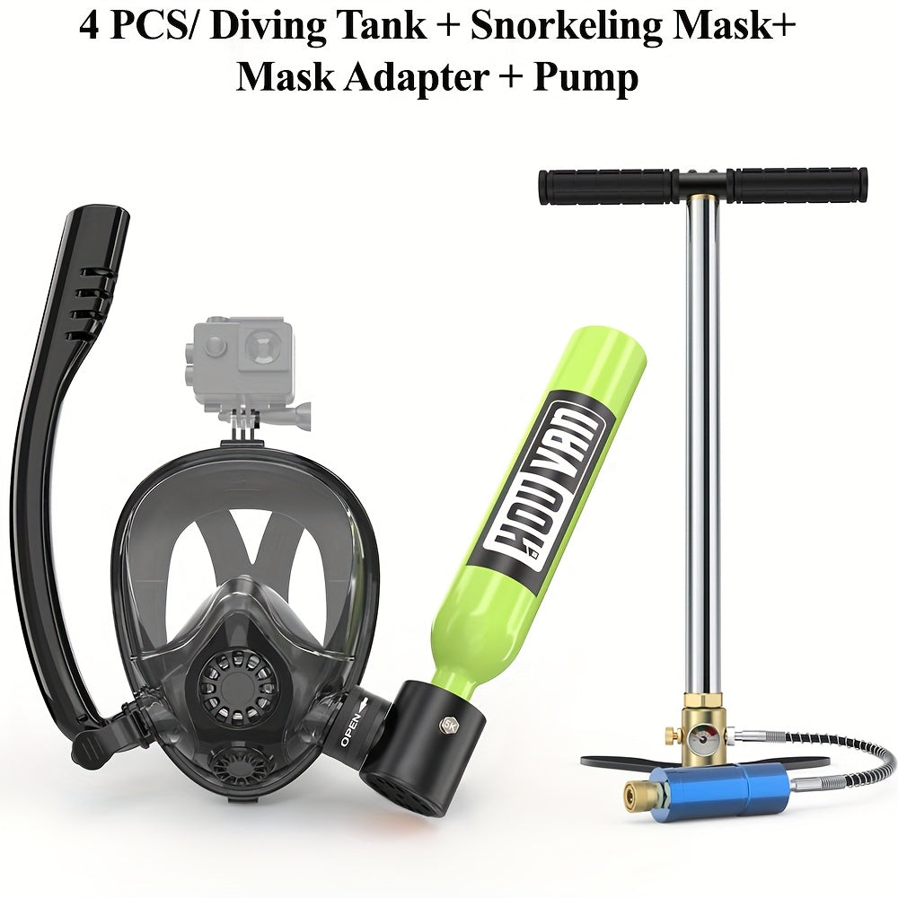 HOUVAN 16.91 oz Mini Diving Tanks Aluminum Alloy Diving Oxygen Cylinder Suitable For Underwater Photography, Underwater Recreation, Snorkeling Practice, Perfect | Portable Shallow Diving Cylinder | Boat Backup Air Source | Snorkeling Diving Tank