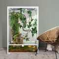 Oiibo 64 Gallon Reptile Tall Terrarium, Vertical Reptile Tank 24" X 18" X 36" Full Tempered Glass Double Front Opening Door with Top Mesh Lid, Reptiles Amphibians Habitat Enclosure (Knock-Down)