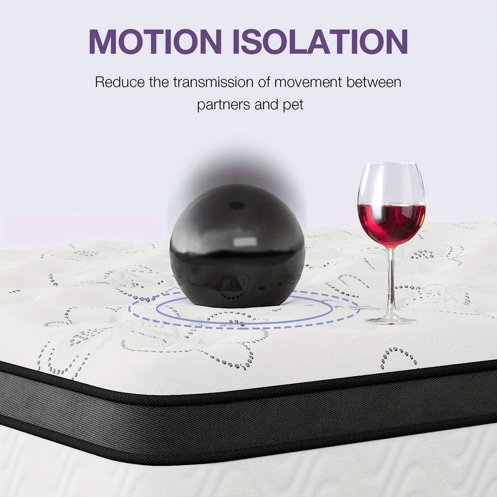 12-Inch Mattress, Memory Foam And Pocketed Coils Hybrid Mattress with Pressure Relief, Motion Isolation, Edge Support, Plush Feel, Mattresses in a Box