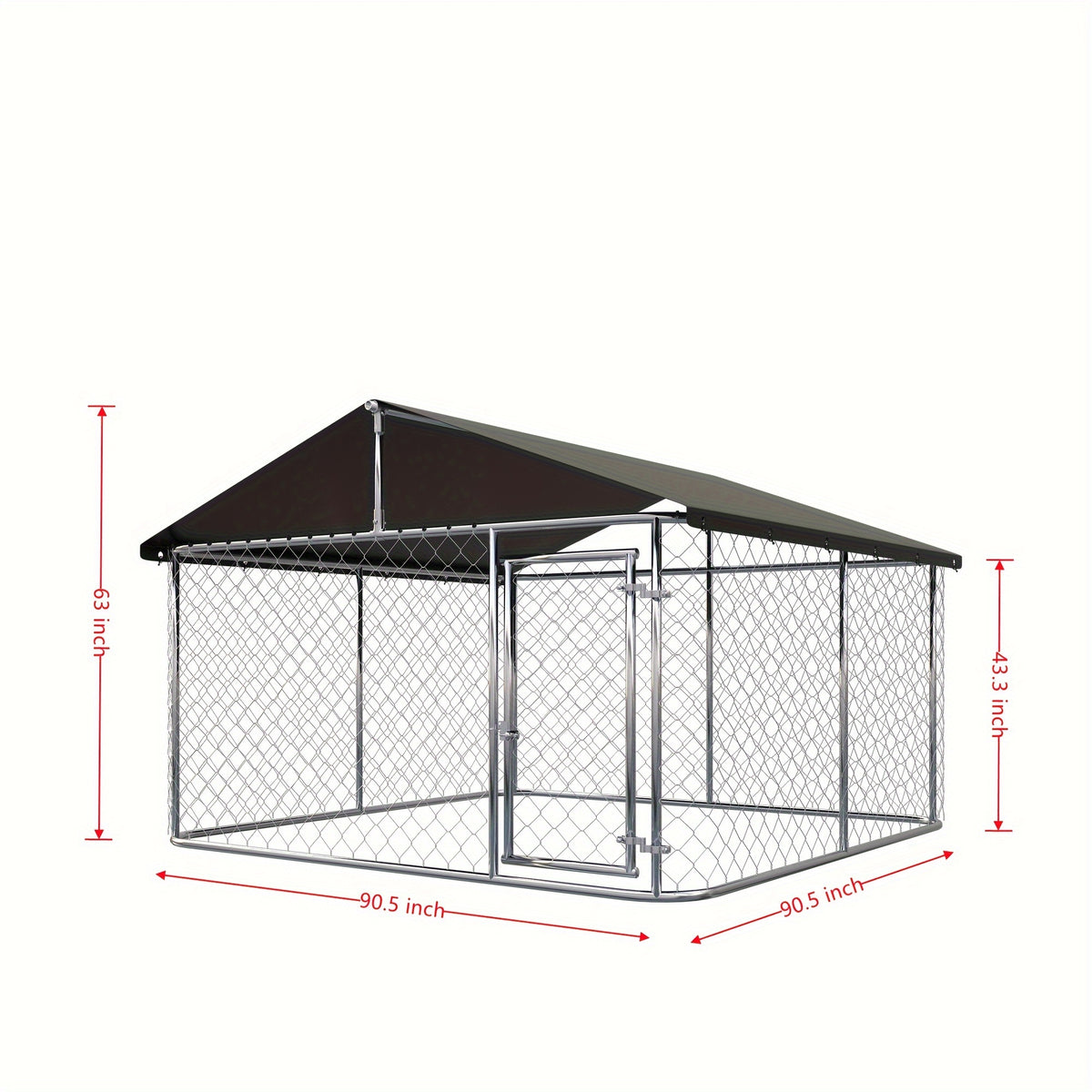 Petony Outdoor Dog Enclosure Heavy Duty Dog Kennel House Mesh Dog Big Cage Pet Kennel Steel Fence with Secure Lock