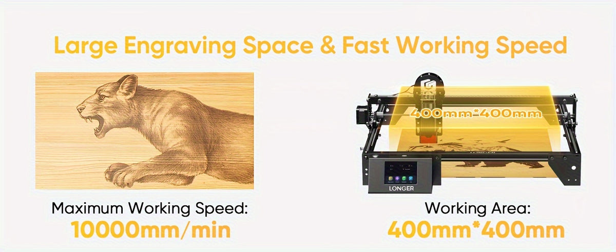 Self-Developed Upgraded Version - RAY5 5W Laser Engraver (Full Machine), Integrating Laser Cutting And Engraving Functions; Supports Wi-Fi Control And Mobile Protection; Working Speed 24000Mm/Min: Suitable for Wood, Metal, Acrylic, Glass