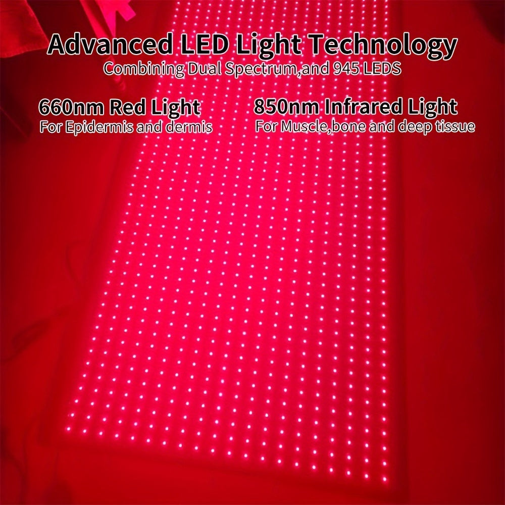 63'' X 23.6'' LED 660Nm Red Light Therapy Mat 850Nm Near Infrared Light Therapy Devices Large Pads for Whole Full Body, Father 'S Day Gift