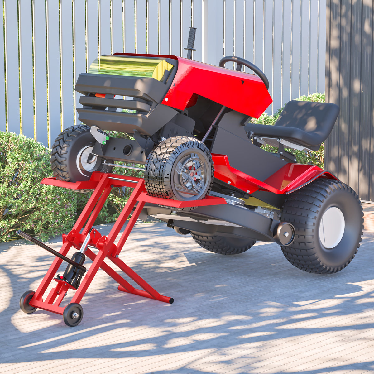 Hydraulic Lawn Mower Lift Jack for Zero Turn Radius Riding Lawn Mower, Tractors Maintenance And Repair, 500lb Lifting Capacity, Hydraulc Lift, Compatible with Most Lawn Mowers And Small Tractors, More Effortless And Safer