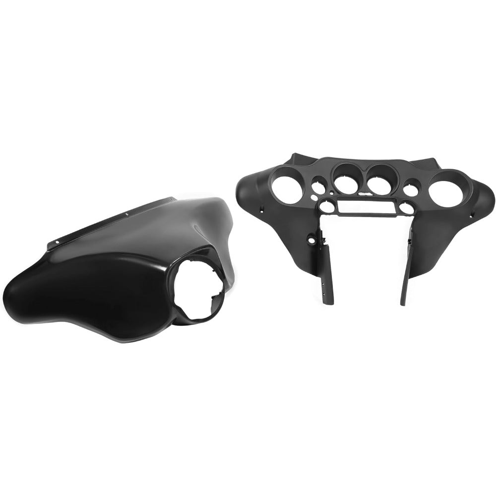 Front Inner Outer Fairing Compatible with 1996-2013 Davidson Touring Street Glide Electra Glide Models Black (Plastic)