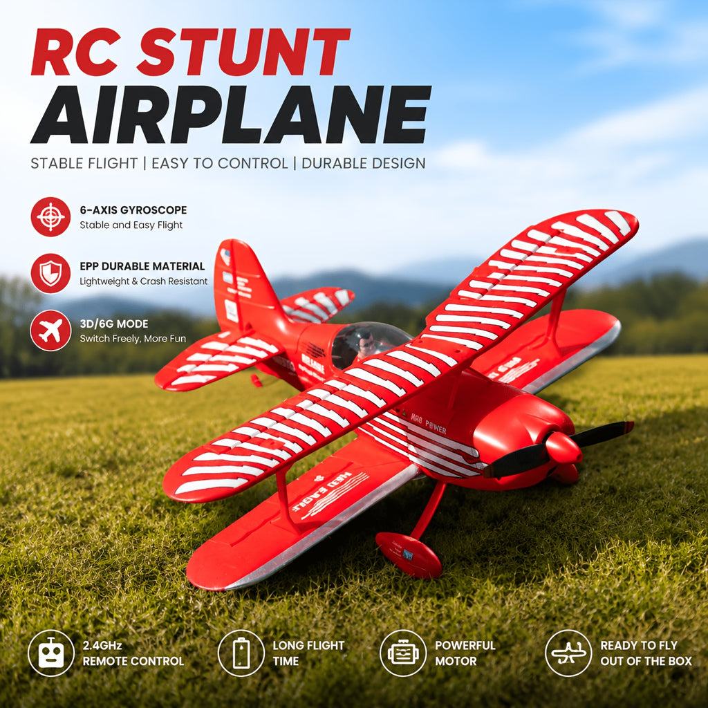 WLtoys XK A310 RC Biplane, 4CH 2.4GHz Fixed-Wing Plane, 3D/6G Mode & 6-Axis Gyro, Brushless Motor, EPP Foam, 5-7 Min Flight, RTF Outdoor Aerobatic Aircraft For Beginners Hobbyists