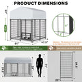 [Heavy Duty Dog Kennel] SNDM 7.8*4.3*5ft Dog Kennel Outdoor, Heavy Duty Welded Wire Steel Dog Kennels With Secure Lock For Outside, Dog Pen With Roof Cover And 2 Rotating Dog Bowls