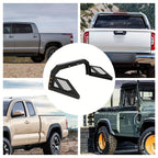 Pickup Truck Roll Bar Chase Rack with 6 Amber Side Marker Lamps in Fine Textured Black No-Drill Design