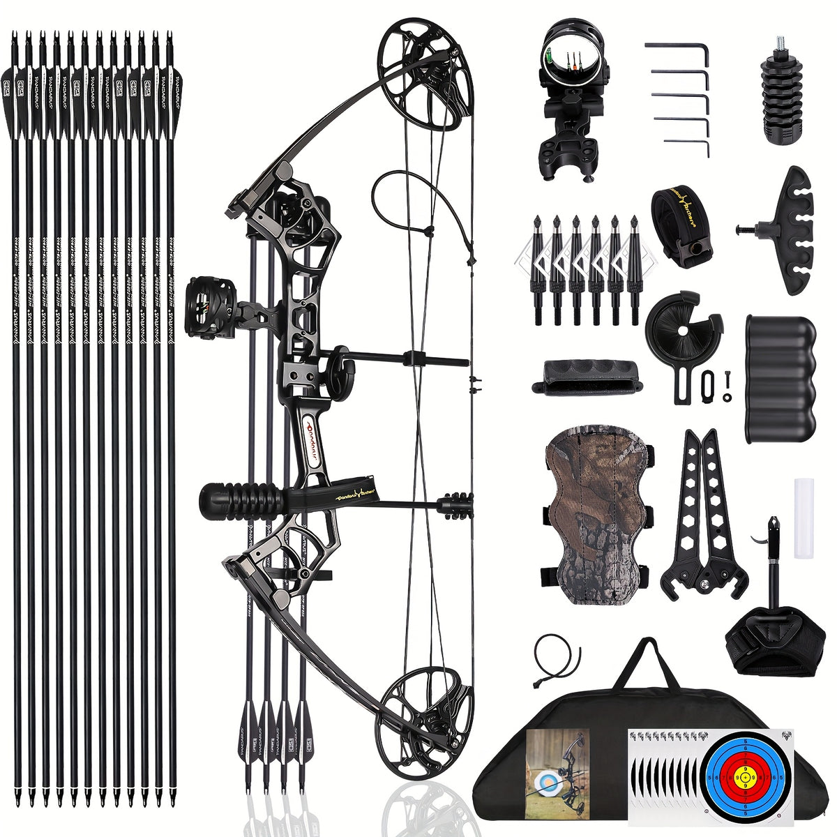 Ready-to-Use Archery Compound Bow Set for Adults and Teens, 25"-31" Draw Length, 0-70 Lbs Adjustable Draw Weight, Up to 320 Fps, Lightweight P3 Design, New 2026 Model