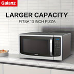 Galanz Multi-Function Microwave | 6 Auto Modes From Popcorn to Pizza, 1.6 Cu Ft Large Capacity, 1100W Efficient Heating, A Must-Have for Lazy Cooks