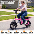 Folding Electric Bike, 560W Motor, 18-24MPH Top Speed, 48V 7.8-12AH Battery, 25-30 Miles Pedal-Assisted Range, 500LBS Max Load Capacity, Ideal for Daily Commuting And Outdoor Trips