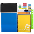 24 Pack of 17”L Classic Traditional Color Backpacks with 20 Piece Stationary Kits Containing 1 Notebook, 1 Folder, 3 Pencils, 3 Pens, 1 Pencil Sharpener, 2 Erasers & More!