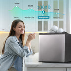 ICYGLEE Compact Refrigerator with Freezer, 1.7 Cu.Ft Mini Fridge, Single Door with Reversible Feature, Thermostat Adjustable, Energy Efficient, Suitable for Bedroom, Office, Dorm, Silvery